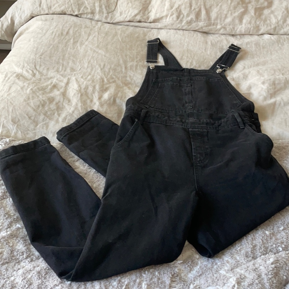 EXCELLENT MOTO black DENIM overalls (Top Shop)